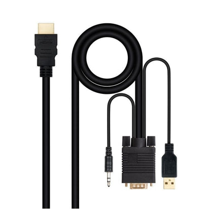 Cable Conversor Nanocable 10.15.4350
HDMI Macho - VGA Macho - Jack 3.5 Macho - USB Macho
1.8m
Negro