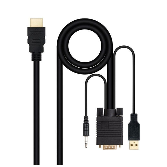 Cable Conversor Nanocable 10.15.4350
HDMI Macho - VGA Macho - Jack 3.5 Macho - USB Macho
1.8m
Negro