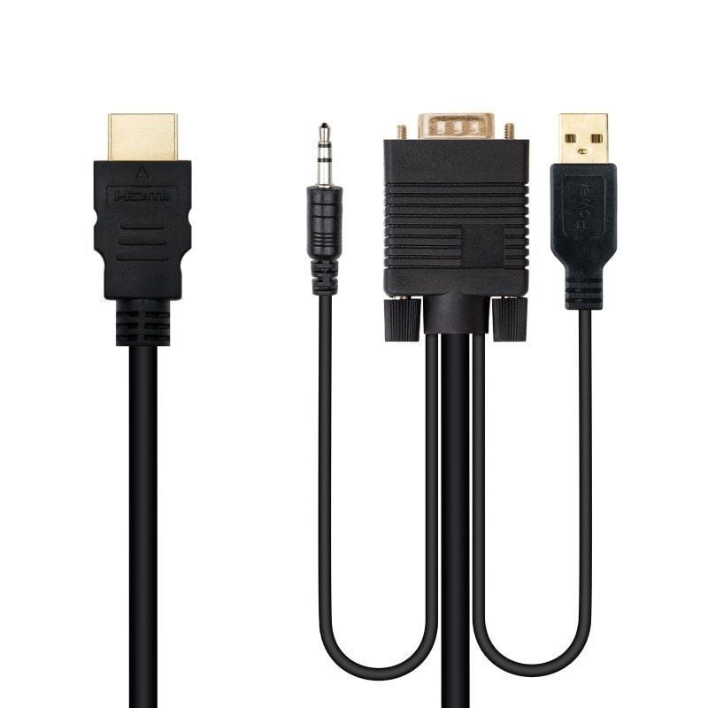 Cable Conversor Nanocable 10.15.4350
HDMI Macho - VGA Macho - Jack 3.5 Macho - USB Macho
1.8m
Negro