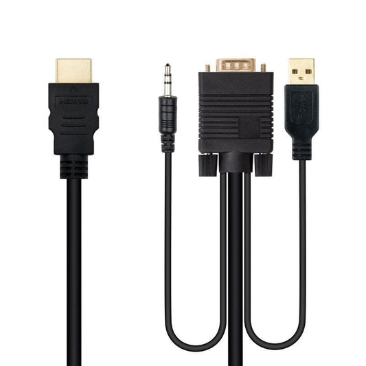 Cable Conversor Nanocable 10.15.4350
HDMI Macho - VGA Macho - Jack 3.5 Macho - USB Macho
1.8m
Negro