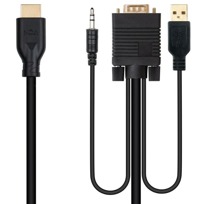 Cable Conversor Nanocable 10.15.4612
HDMI Macho - VGA Macho
Jack 3.5 Macho
USB Macho
1.8m
Negro
