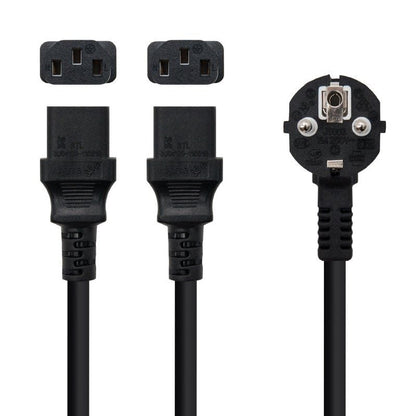 Cable Alimentación Nanocable 10.22.0100
Schuko Macho - 2 x C13 Hembra
1.8m
Negro