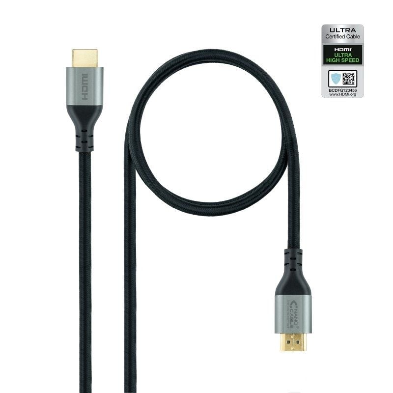 Cable HDMI 2.1 8K Nanocable 10.15.8102
HDMI Macho - HDMI Macho
2m
Certificado
Negro