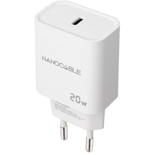 Nanocable Cargador pared USB-C PD 20W Blanco