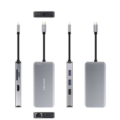 Nanocable Hub USB-C 3xUSB-A+2xHDMI+RJ45+TF+SD+PD