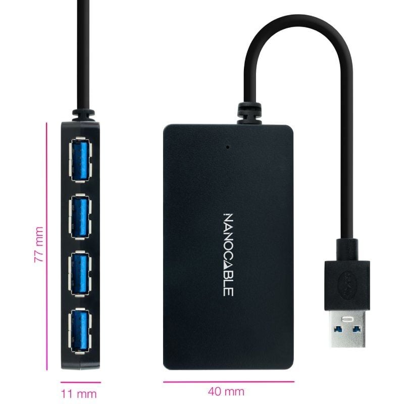 Nanocable Hub USB 3.0 con 4 Puertos de USB 3.0