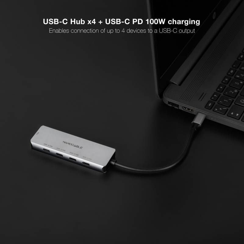 Hub USB Tipo-C Nanocable 10.16.4505
4xUSB Tipo-C
1xUSB Tipo-C DP
Gris