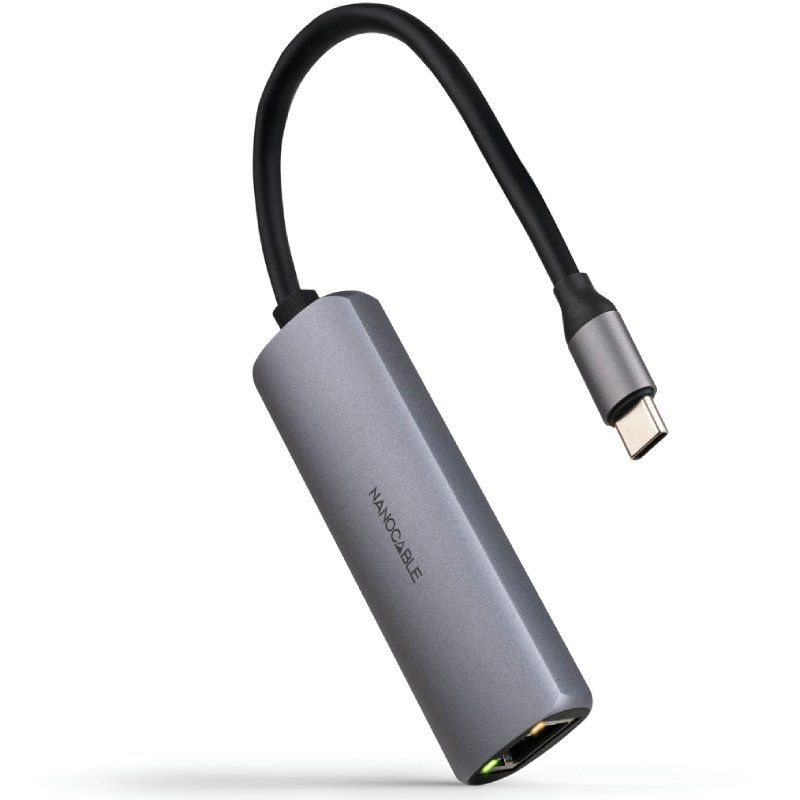 Nanocable Conversor USB-C Ethernet carga PD