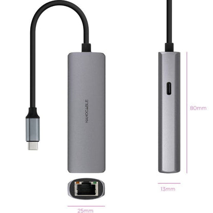 Nanocable Conversor USB-C Ethernet carga PD