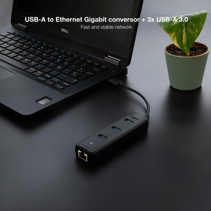 Hub USB 3.0 Nanocable 10.16.4604
3xUSB
1xRJ45
Negro