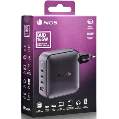 NGS CARGADOR ULTRARAPIDO165W 4 PUERTOS 3USB-C 1 US