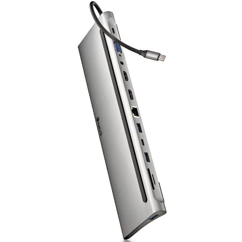 Docking USB Tipo-C NGS WonderDock12
3xUSB
2xHDMI 4K
1xVGA
1xRJ45
1xLector de Tarjetas
1xJack 3.5
1xUSB Tipo-C PD
Gris