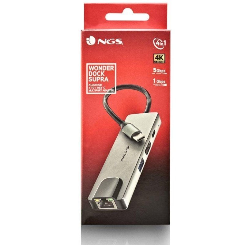 Docking USB Tipo-C NGS WonderDock Supra
1xUSB
1xUSB Tipo-C DP
1xHDMI 4K
1xRJ45
Gris