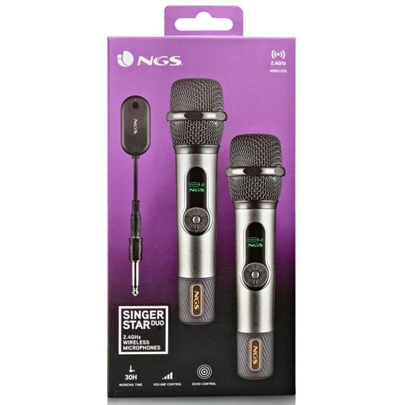 Pack de 2 Micrófonos Inalámbricos NGS Singer Star Duo