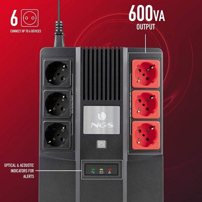 SAI Offline NGS Fortress Bunker
600VA-360W
6 Salidas
Formato Bloque
