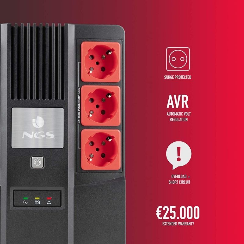 SAI Offline NGS Fortress Bunker
600VA-360W
6 Salidas
Formato Bloque