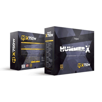 Fuente de Alimentación Nox Hummer X
750W
Ventilador 12cm
80 Plus Gold