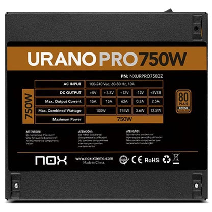NOX Fuente ATX Urano PRO 750W Bronze