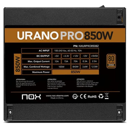 NOX Fuente ATX Urano PRO 850W Bronze
