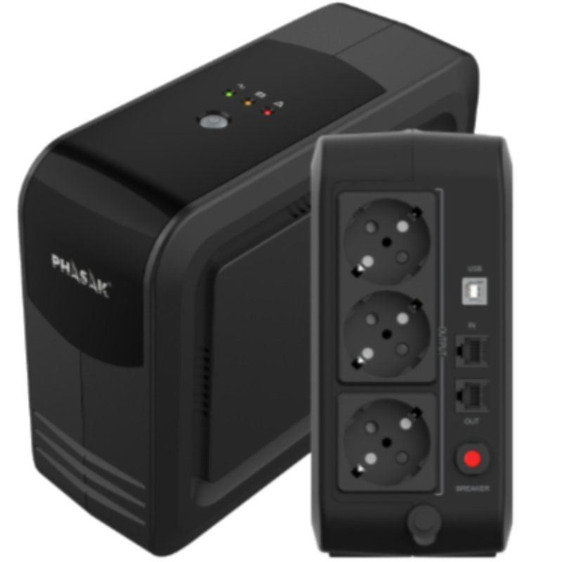 SAI Línea Interactiva Phasak Smart Lite 750 VA
750VA-450W
3 Salidas
Formato Torre