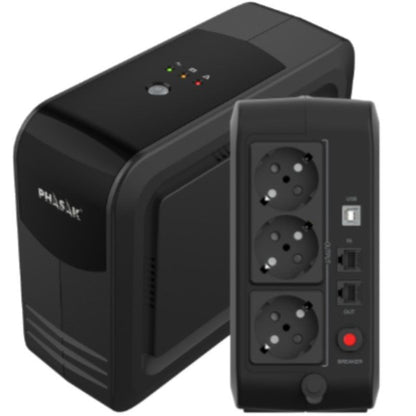 SAI Línea Interactiva Phasak Smart Lite 750 VA
750VA-450W
3 Salidas
Formato Torre