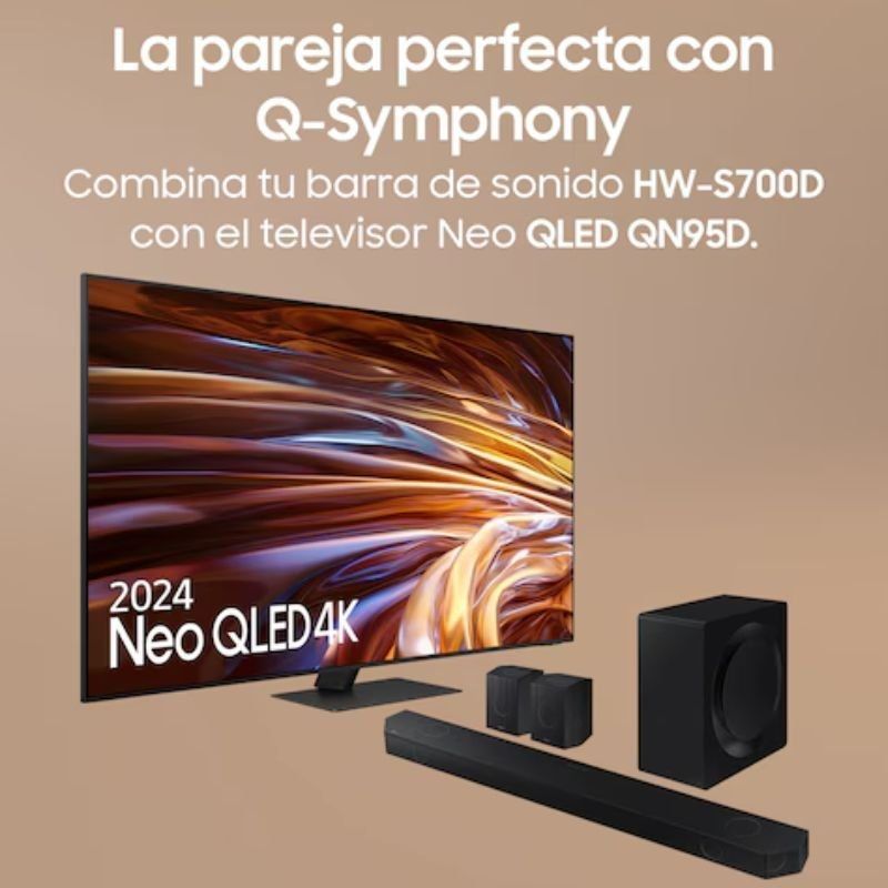Barra de Sonido con Bluetooth Samsung Ultra Slim HW-S700D/ZF 2024
3.1