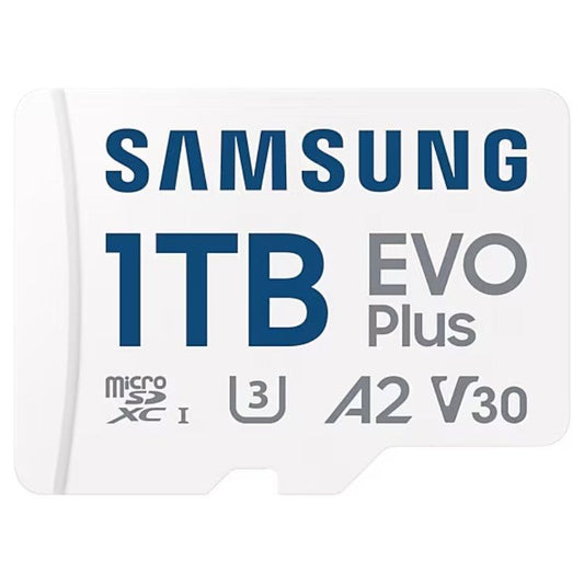 Tarjeta de Memoria Samsung EVO Plus 2024 1TB microSD XC con Adaptador
Clase 10
160MBs