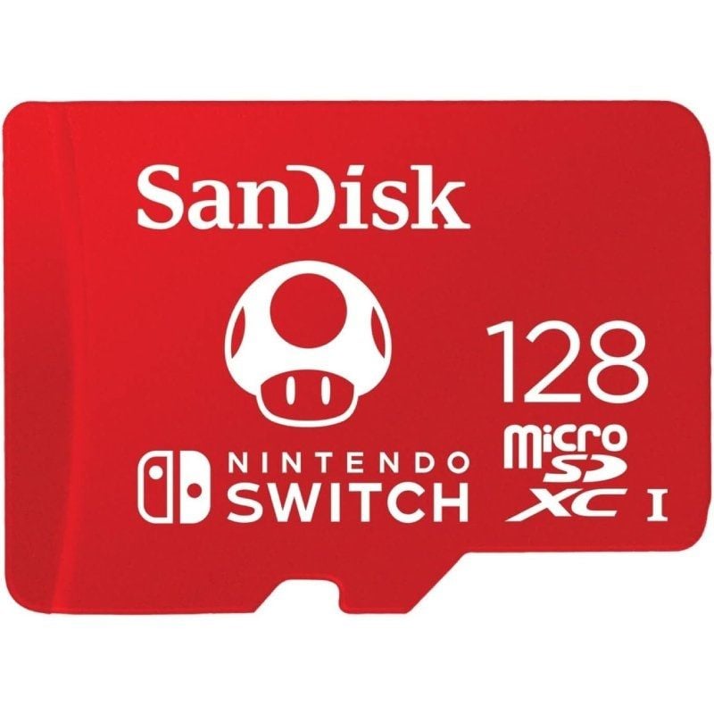 Tarjeta de Memoria SanDisk Nintendo Switch 128GB microSD XC UHS-I
Clase 10
100MBs