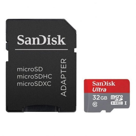 Tarjeta de Memoria SanDisk Ultra 32GB microSD HC UHS-I con Adaptador
Clase 10
120MBs