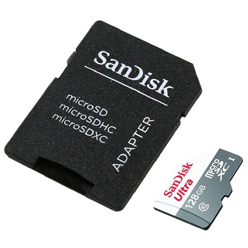 Tarjeta de Memoria SanDisk Ultra 128GB microSD XC con Adaptador
Clase 10
80MB/s