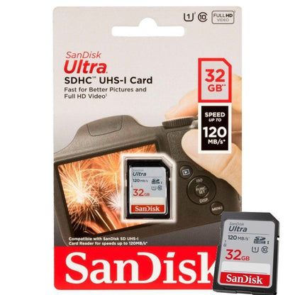 SanDisk Ultra 32GB SDHC Memory Card 120MB/s