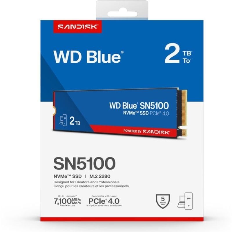 WD Blue SN5100 SSD 2TB NVMe Gen4 6700MB-s