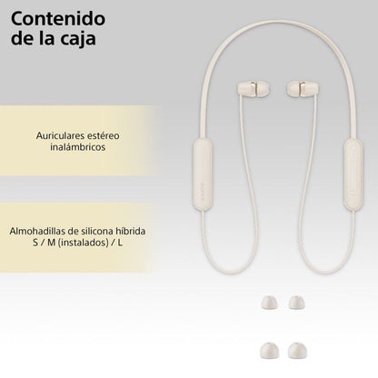 Auriculares Inalámbricos Intrauditivos Sony WI-C100
con Micrófono
Bluetooth
Beige