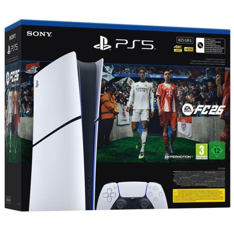 Consola Sony Playstation 5 - PS5 Slim Digital 825GB
Incluye Mando Dual Sense y Juego EA Sports FC 26