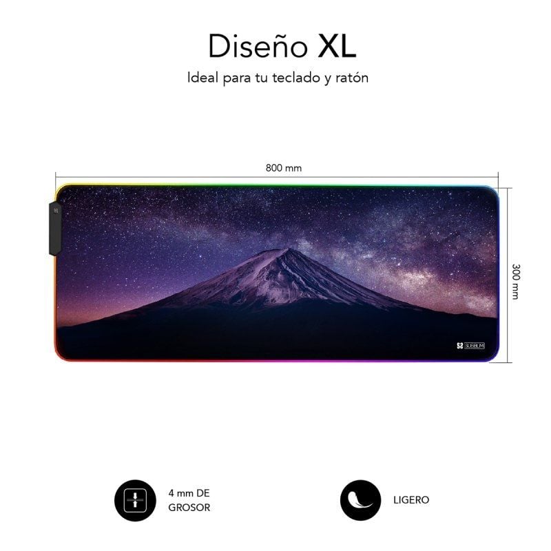 Alfombrilla Subblim SUBMP-02RGB11 LED RGB Montaña XL
800 x 300 x 4 mm