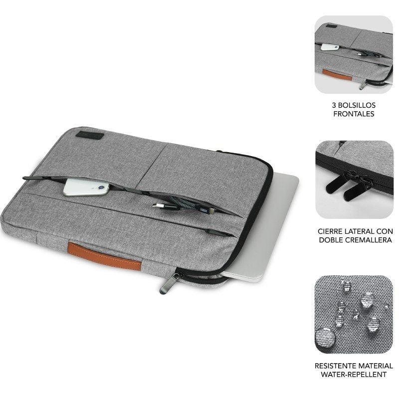 Funda Subblim Air Padding 360 Sleeve para Portátiles hasta 15.6"
Gris Claro