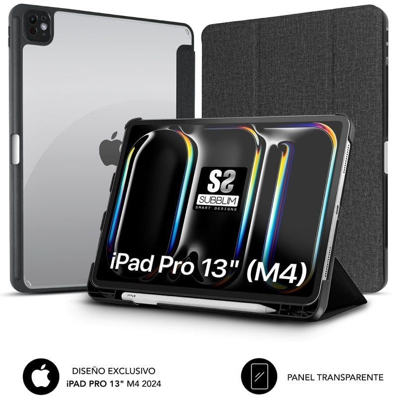 Funda Subblim Clear Shock Case para iPad Pro 12.9" 2024 M4
Negra