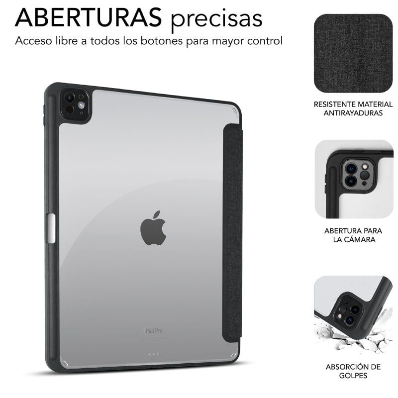 Funda Subblim Clear Shock Case para iPad Pro 12.9" 2024 M4
Negra