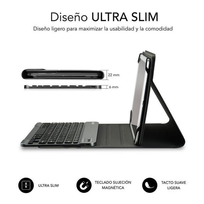 Funda con Teclado Subblim Keytab Pro Bluetooth para Tablets de 10.1"-10.8"
Roja