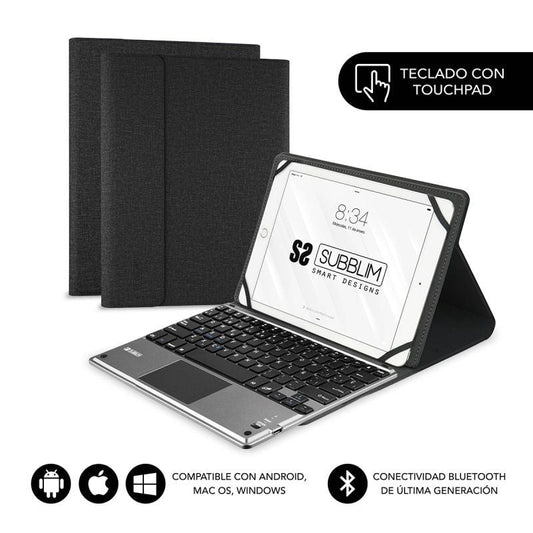 Funda con Teclado Subblim Keytab Pro Bluetooth Touchpad para Tablets de 10.1"-10.8"
Negra
