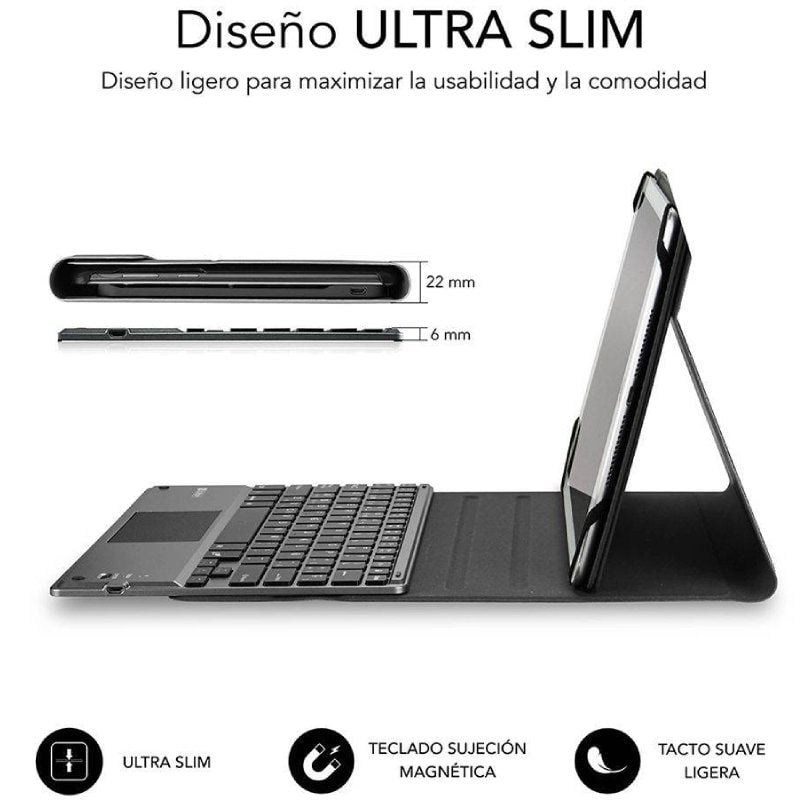 Funda con Teclado Subblim Keytab Pro Bluetooth Touchpad para Tablets de 10.1"-10.8"
Negra