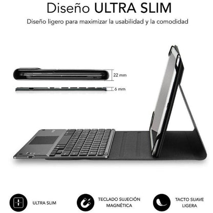 Funda con Teclado Subblim Keytab Pro Bluetooth Touchpad para Tablets de 10.1"-10.8"
Negra