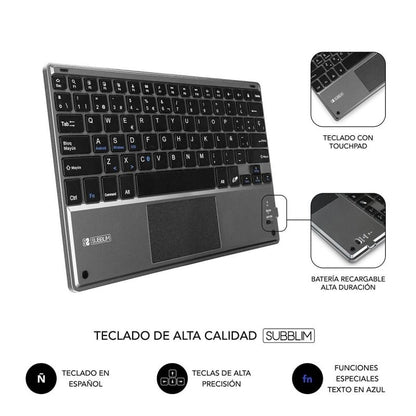 Funda con Teclado Subblim Keytab Pro Bluetooth Touchpad para Tablets de 10.1"-10.8"
Negra