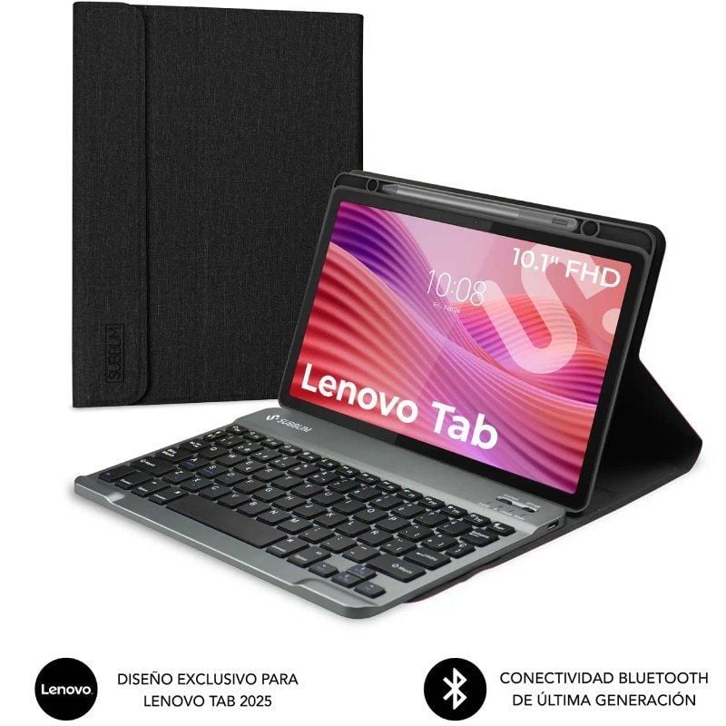 Funda con Teclado Subblim Shock Case Lenovo Tab 10.1" 2025
Negra