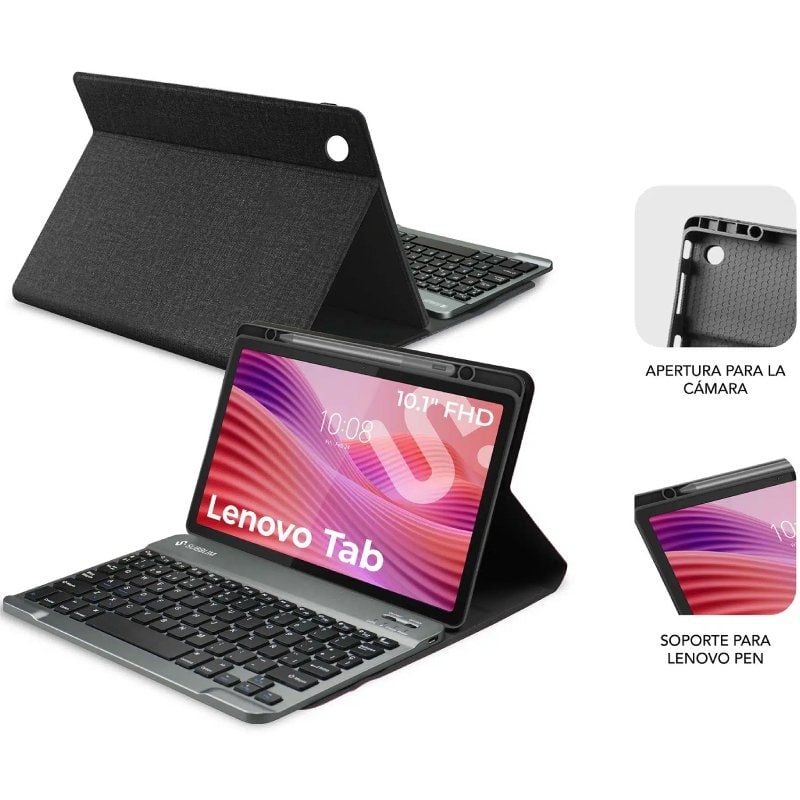 Funda con Teclado Subblim Shock Case Lenovo Tab 10.1" 2025
Negra