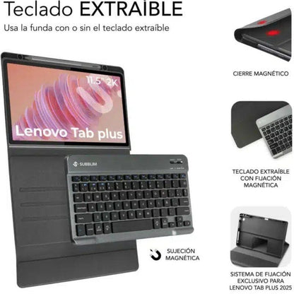 Funda con Teclado Subblim Keytab Pro BT Lenovo Tab 2025 11.5"
Negra