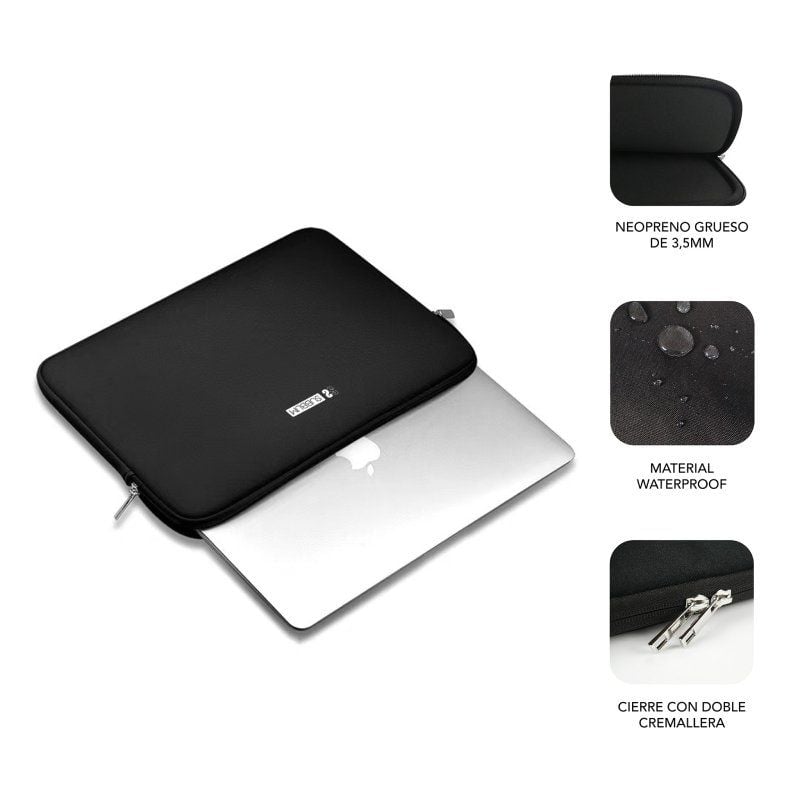 Funda Subblim Business Laptop Sleeve Neoprene V2 para Portátiles hasta 15.6"
Negra