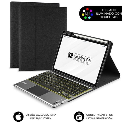 Funda con Teclado Subblim KeyTab Pro BT para Tablet iPad 10.9" 10a Gen
Negra