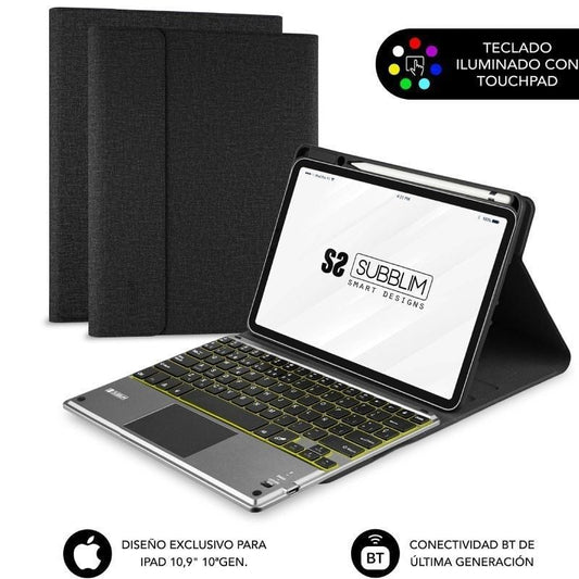 Funda con Teclado Subblim KeyTab Pro BT para Tablet iPad 10.9" 10a Gen
Negra
