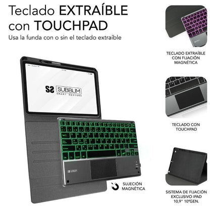 Funda con Teclado Subblim KeyTab Pro BT para Tablet iPad 10.9" 10a Gen
Negra